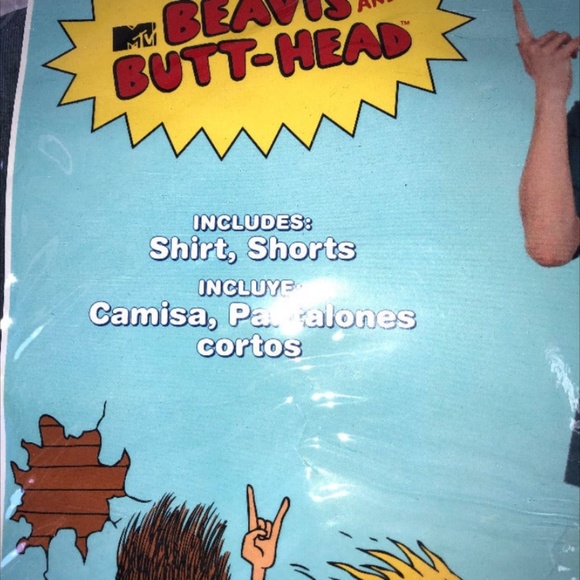 MTV BEAVIS BUTT-HEAD COSTUME SHIRT & SHORTS NEW SIZE 34-36 - Picture 3 of 4